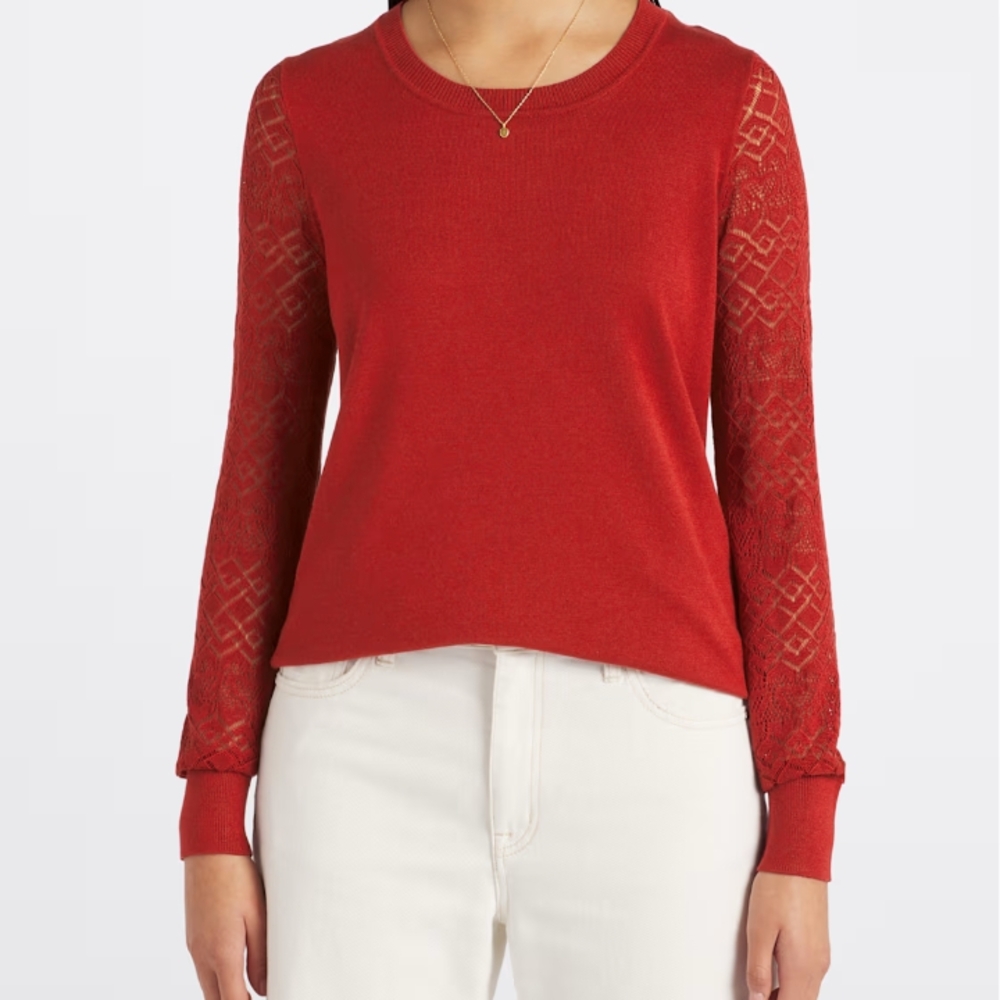 Vittoria Pointelle Sleeve Sweater